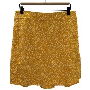 RipSkirt Hawaii Yellow Floral Wrap Skirt Beach Pocket Quick Dry Med Lightwight